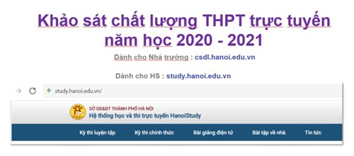 Một số lưu ý trong quá trình học sinh làm bài thi khảo sát trên study.hanoi.edu.vn