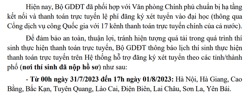 <a href="/tuyen-sinh-dh-cd-tc/huong-dan-trien-khai-thanh-toan-truc-tuyen-le-phi-dang-ky-xet-tuyen-dai-hoc-nam/ct/21601/21170">Hướng dẫn triển khai thanh toán trực tuyến lệ phí<span class=bacham>...</span></a>